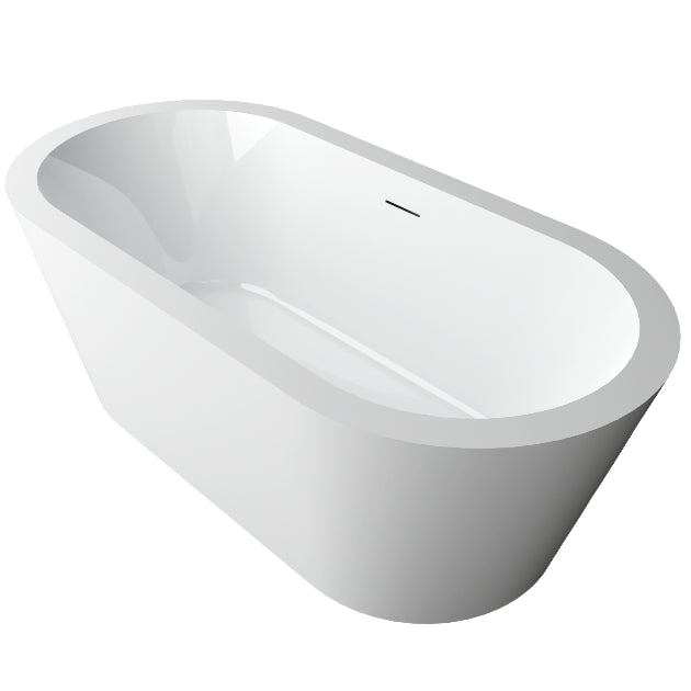 64" White Acrylic Freestanding Soaking Bathtub - My Store